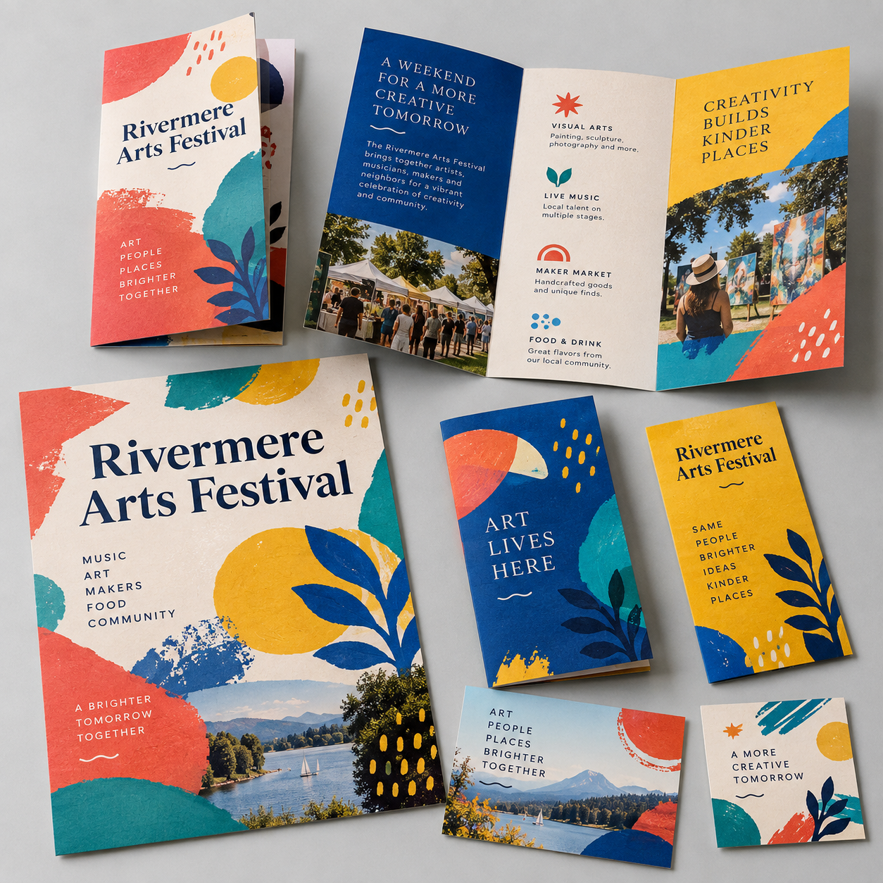 Exemplo ilustrativo de flyers e folders